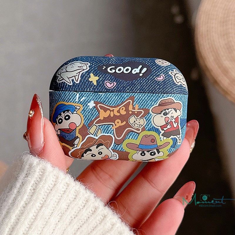 苹果airpods4代耳机壳牛仔蜡笔