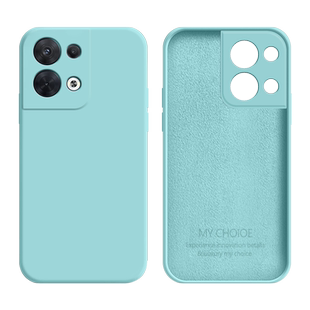 适用于OPPO Reno8手机壳reno8pro液态硅胶新款淡青色reno8pro+镜头全包PGBM10防摔PGAM10男女磨砂PFZ保护套