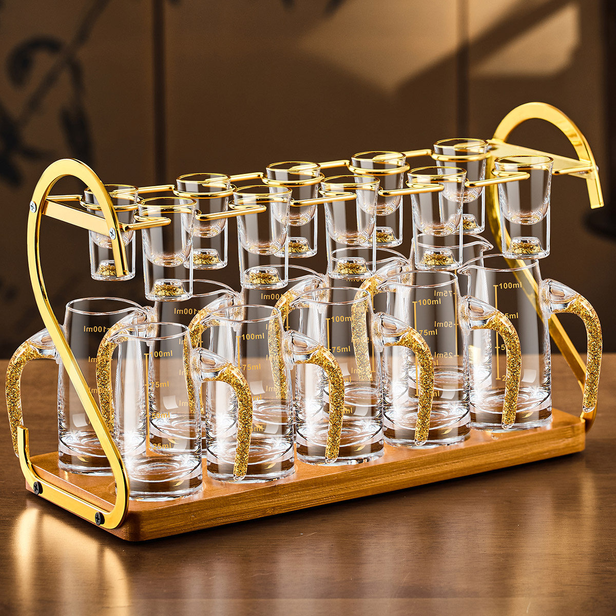 中式玻璃白酒杯套装家用小酒杯烈酒杯二两分酒器高级感子弹杯酒具,餐饮具,白酒杯,淘宝优惠券,粉丝福利购,淘宝优惠卷