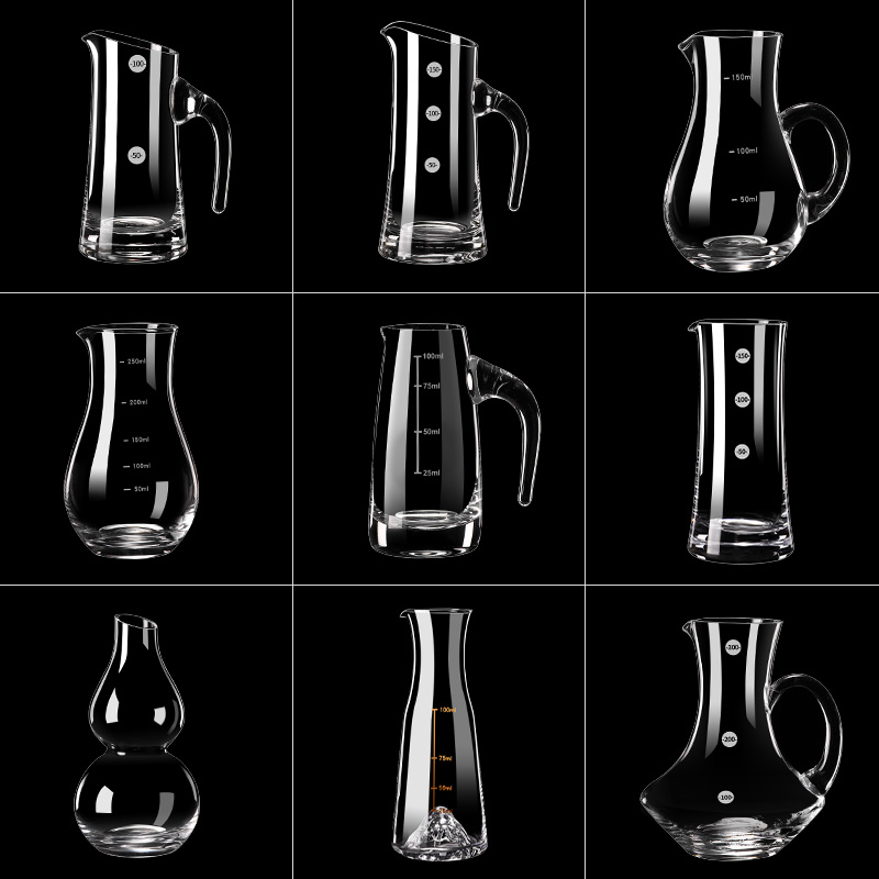 精品手工水晶玻璃白酒分酒器中式家用高端洋酒壶醒酒器2两小酒盅