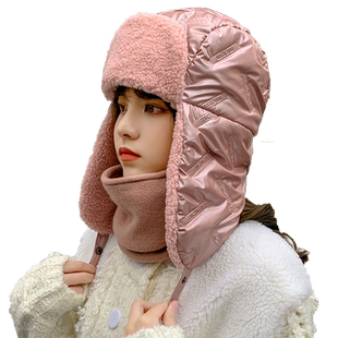 雷锋帽加厚挡风骑车保暖防寒神器防风棉帽子神器护耳可爱头套女款