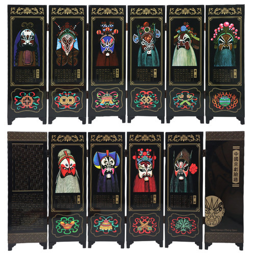 中国风北京漆器屏风中英文介绍