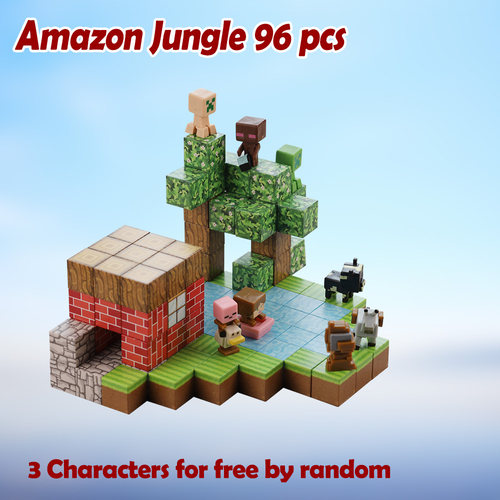 我的世界磁力块 亚马逊丛林套装 拼装积木玩具 Minecraft blocks