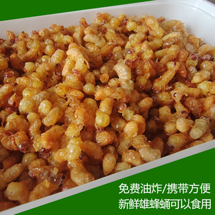 新鮮野生雄蜂蛹免費油炸蜂蛹意蜂蟲蜂蛹零食攜帶方便營養食物食補