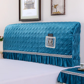 弧形实木皮布床靠背罩 床头套罩 简约现代全包欧式 保护套床头罩套