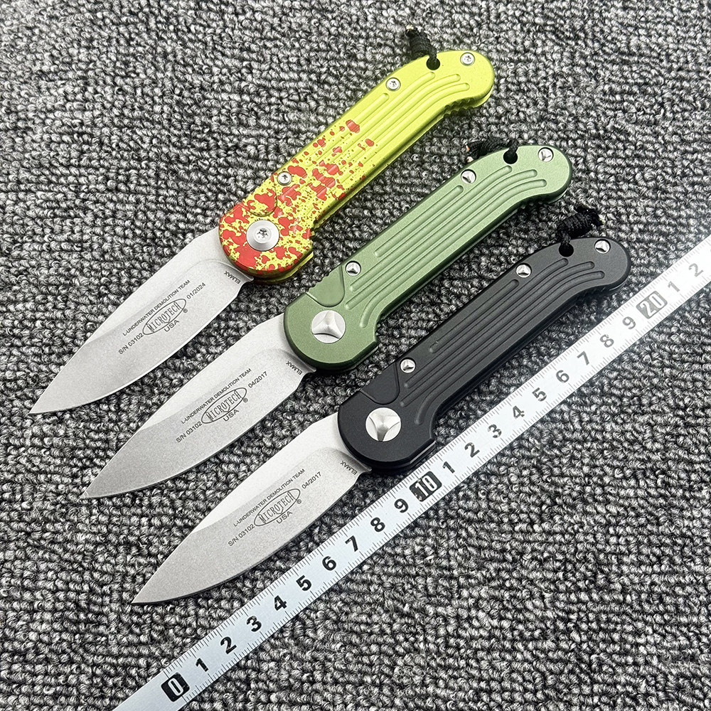 微技术1135-10 LUDT 条纹折刀户外野营狩猎战术防身高硬度EDC工具