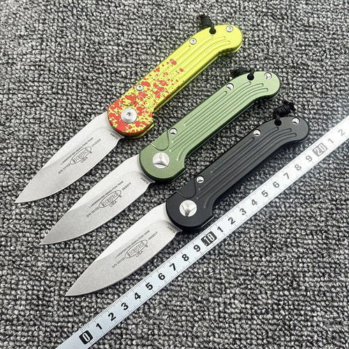 微技术1135-10 LUDT 条纹折刀户外野营狩猎战术防身高硬度EDC工具