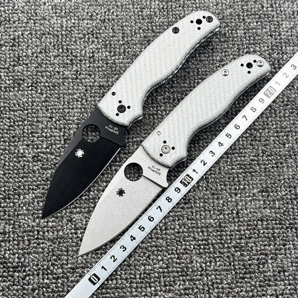蜘蛛C229陶瓷轴承/碳纤维柄VG10刃折刀户外野营狩猎狩猎EDC工具刀