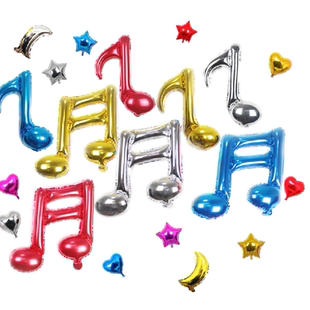 2025年音乐符号铝膜气球结婚生日开业布置毕业晚会舞台背景墙装饰