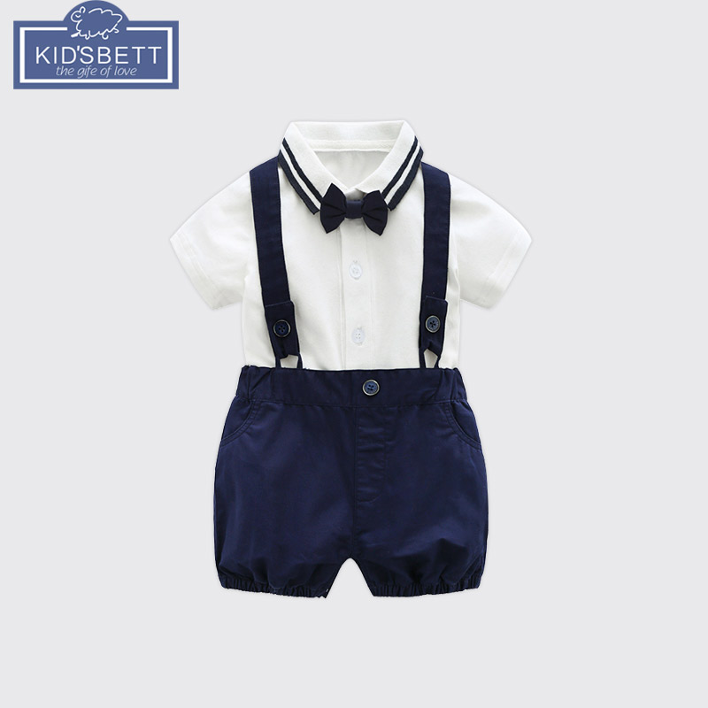 幼童童裝男童0-1-3歲潮款嬰兒衣服寶寶夏裝男抓周服周歲禮服套裝