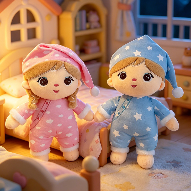 可爱星星睡衣毛绒玩具公仔粉色蓝色娃娃玩偶抱枕儿童安抚生日礼物