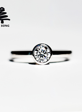 包镶培育钻石戒指 Pt950铂金镶嵌70分1克拉求婚结婚女异形钻戒