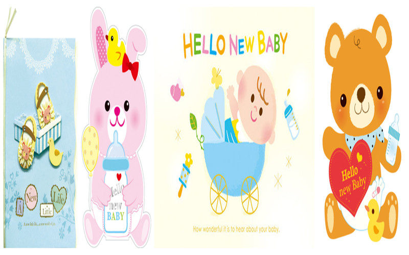 season台湾四季创意生日祝福贺卡婴儿卡片周岁诞生卡纸品附信封