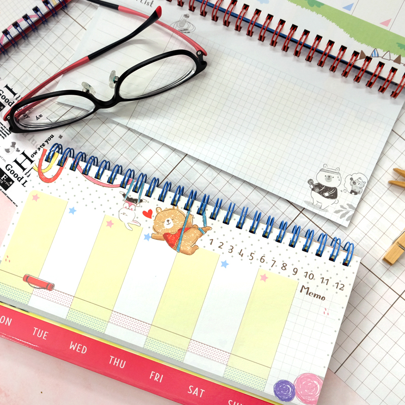 season自填周计划桌面台历月历