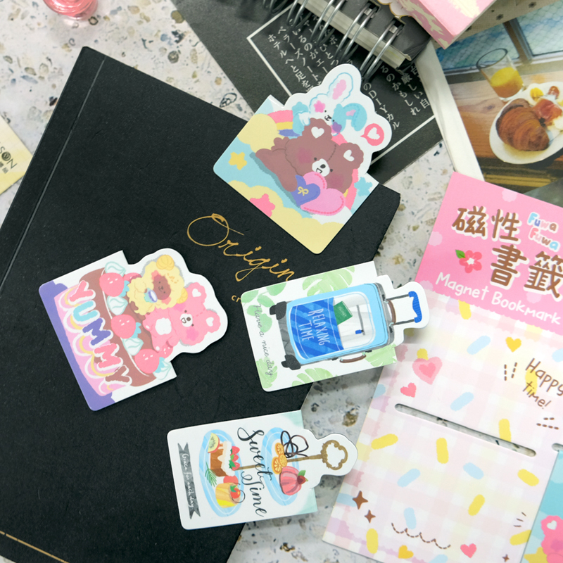 SEASON台湾四季磁性书签可爱磁铁夹子书夹