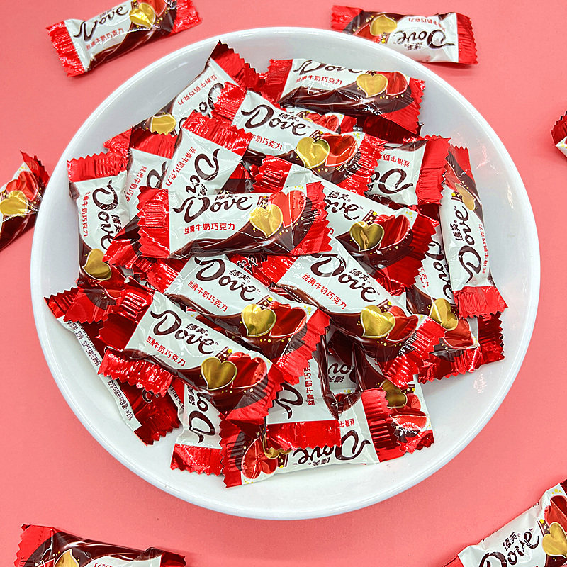 婚庆德芙巧克力结婚爱心版丝滑牛奶巧克力小德芙散装500g约102颗