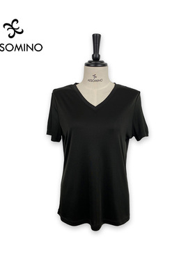 夏V领T恤黑色Y346SC021