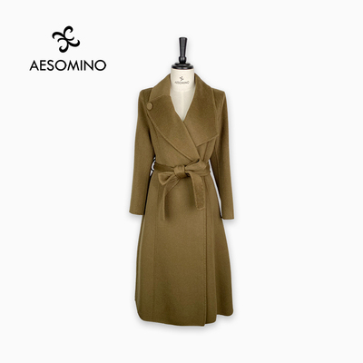 冬季优雅保暖双面羊毛呢大衣女