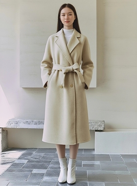 超值特卖专柜撤柜冬简约大气羊毛双面呢大衣长外套女Y042D6008