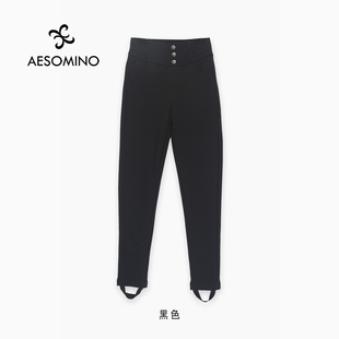 保暖长裤 休闲裤 女长裤 Y203DXZ16新品 加厚小黑裤 鹅绒裤 时尚 秋冬季