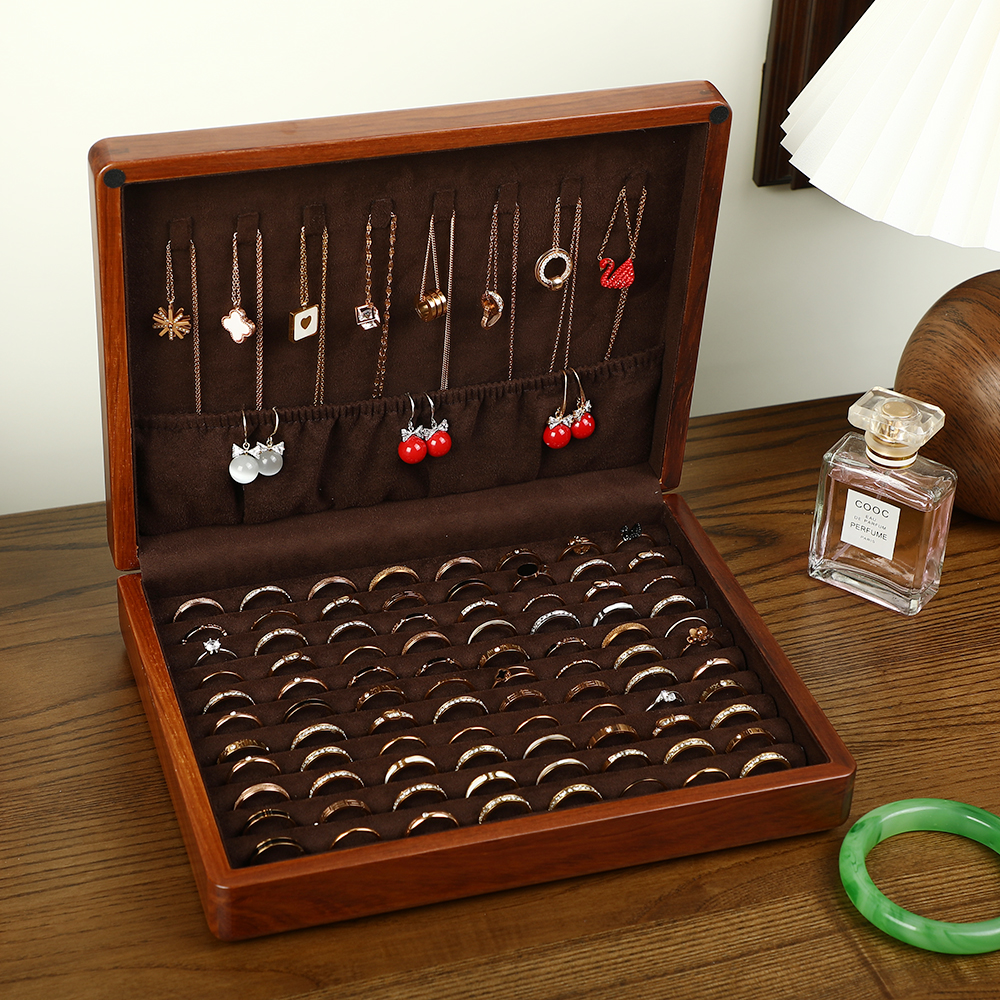 俪丽戒指袖扣盒纯实木材质