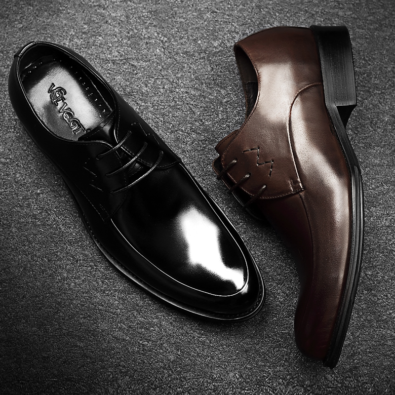 VQGT2020夏季新款皮鞋商务正装鞋真皮欧版男鞋结婚新郎鞋头层牛皮