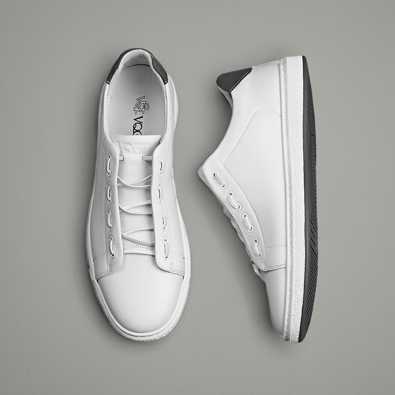 VQGT新款小白鞋真皮板鞋头层牛皮男鞋休闲皮鞋软底一脚蹬白色鞋男