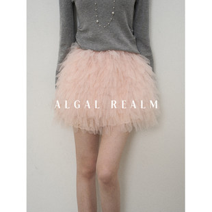 【Algal Realm雪藻集】高级感短款网纱蕾丝蛋糕群蓬蓬半身裙女春