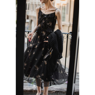 小谷粒摩洛哥连衣裙吊带