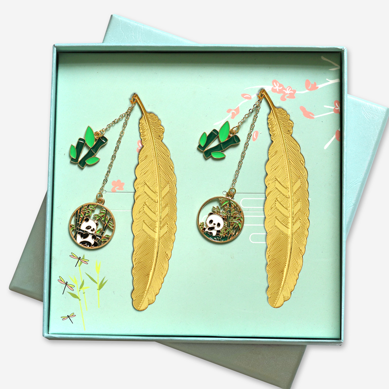 熊猫金属书签U盘文创设计