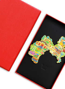 常州地图金属冰箱贴天宁禅寺红梅公园恐龙园南山竹海U盘文创礼品