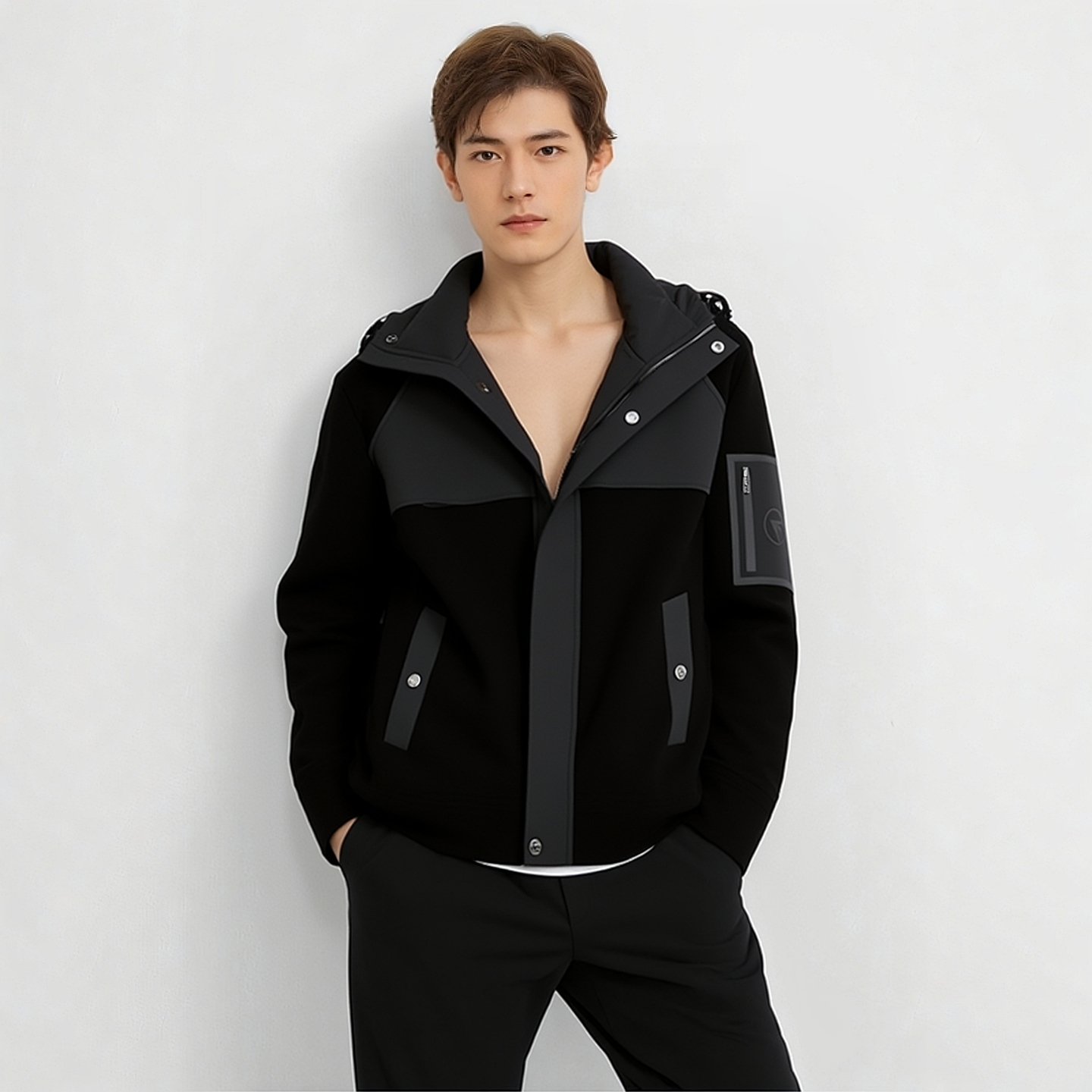D254026335爱登堡男装秋冬新款白鸭绒休闲服羽绒服毛皮服