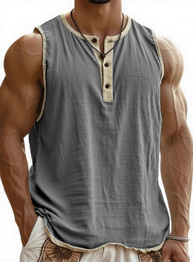 V-neck casual men's sleeveless vest 新款男装V领男士无袖背心