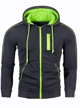 2020 autumn new men's casual cardigan hooded sweater jacket