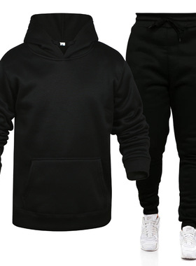 Hooded Long Sleeve Sweater Pants Set连帽长袖卫衣宽松长裤套装