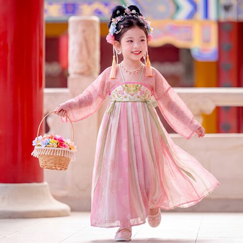 汉服女童秋2026新款古风裙子中秋节服装儿童演出服国风小女孩唐装