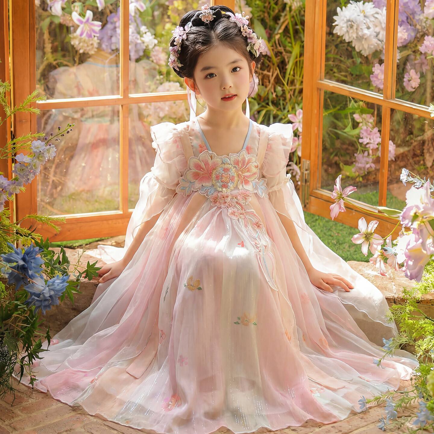 汉服女童夏款2026新款儿童高端仙气古装连衣裙女孩古风公主裙夏季图片