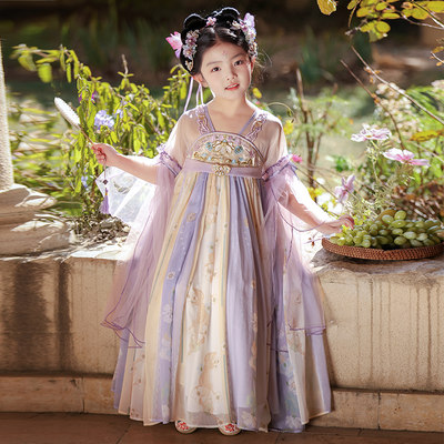 汉服女童古装国风连衣裙2025新款儿童古风唐装公主裙女孩裙子夏季