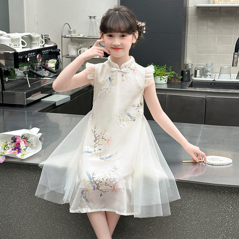 女童旗袍连衣裙夏季2026新款儿童国风古风连衣裙女孩改良中式裙子