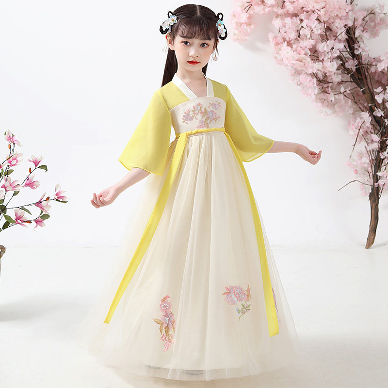 汉服女童超仙连衣裙儿童夏装中国风秋装女孩古装襦裙夏季童装裙子