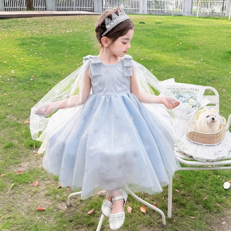 女童夏装爱莎公主裙 2025夏季新款童装儿童洛丽塔生日礼服连衣裙