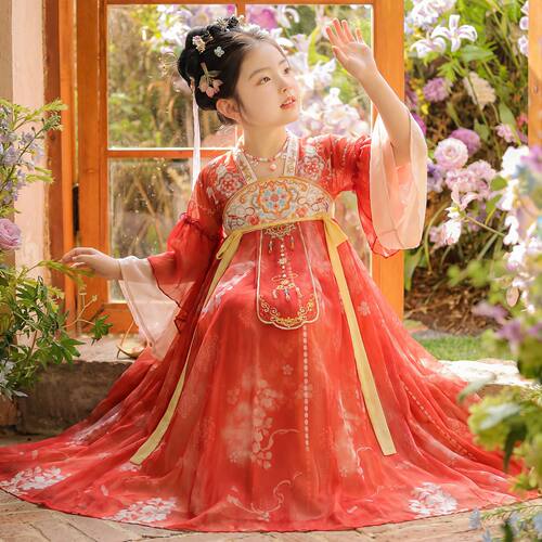 汉服女童春装2026新款连衣裙中国风古装春秋儿童古风公主唐装襦裙