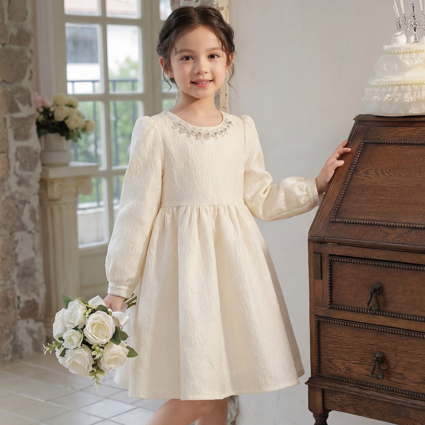 童装女童春秋连衣裙2026新款女孩生日裙甜美法式礼服公主裙春装