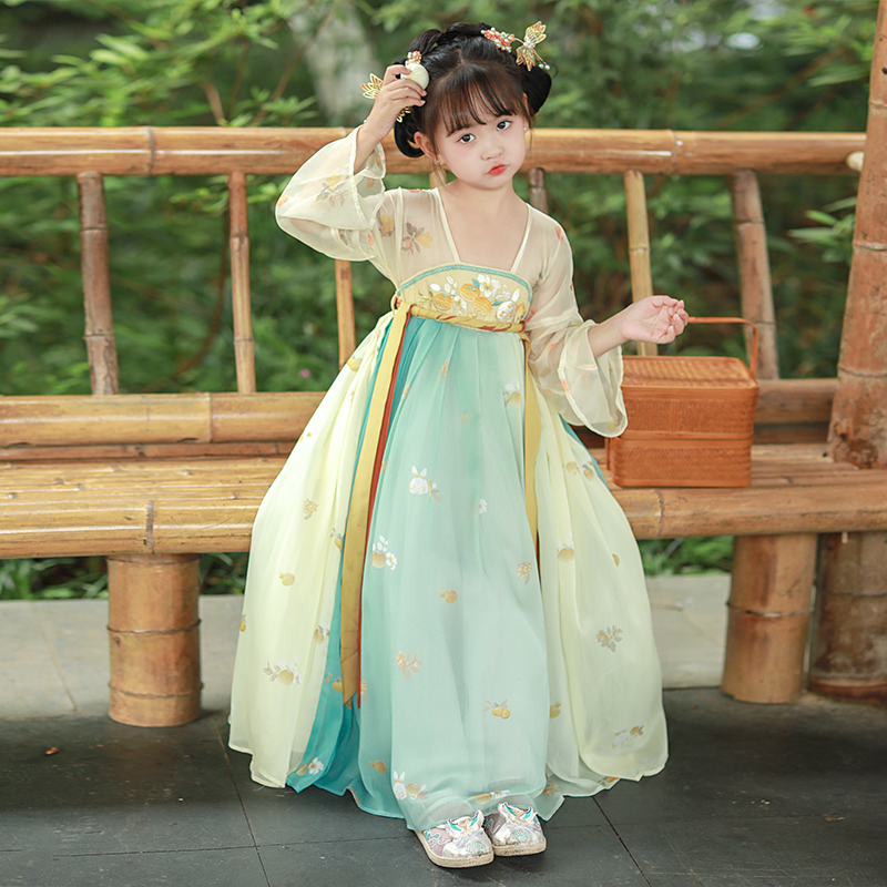 汉服女童古风超仙唐装夏季女孩连衣裙子2025新款儿童女款古装春秋