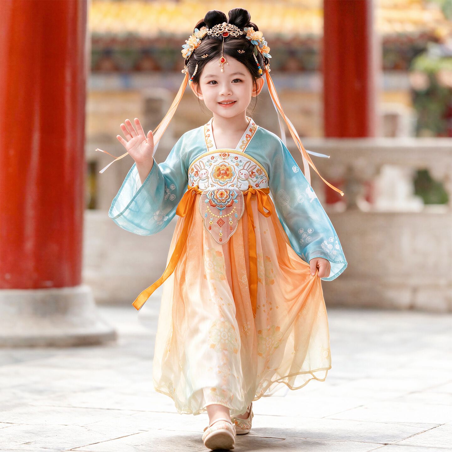 汉服女童秋装2026新款连衣裙中国风古装春秋儿童古风公主唐装襦裙