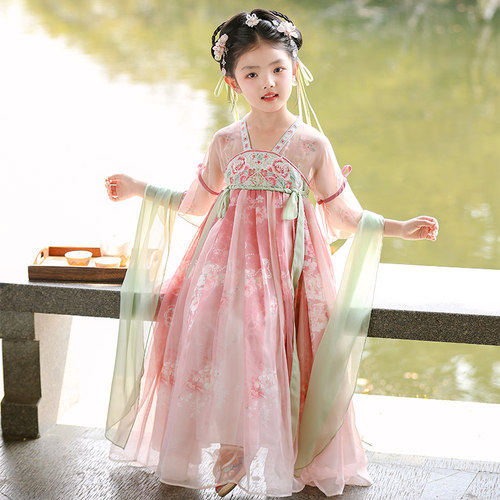汉服女童夏季儿童2026新款古风超仙薄款夏装中国风女孩古装连衣裙