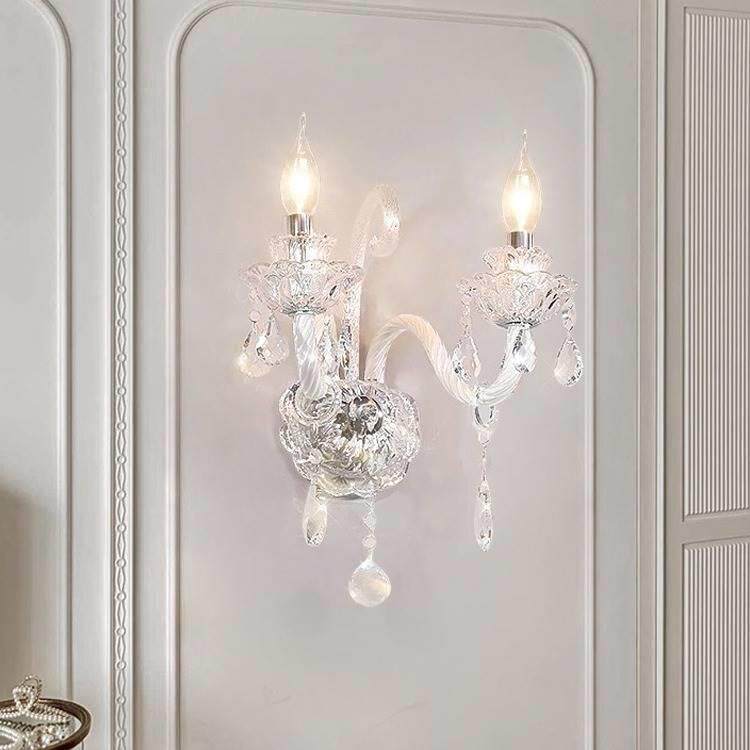 高级感法式卧室床头轻奢水晶壁灯现代年高级感客厅背景墙壁灯