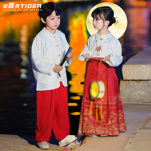 儿童演出服女童中国风服装马面裙小学生元旦合唱服喜庆汉服表演服