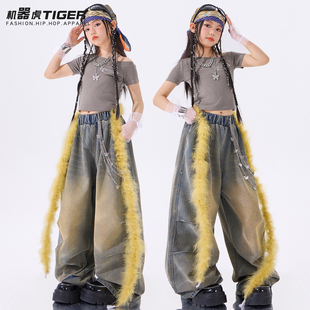 爵士舞女童服装潮酷时髦少儿jazz街舞夏女团甜酷风炸街六一演出服