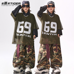儿童街舞潮服男童hiphop嘻哈风酷帅炸街女童套装少儿架子鼓演出服